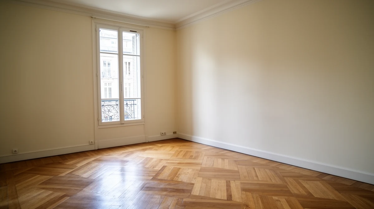 Séjour vide d'un appartement français