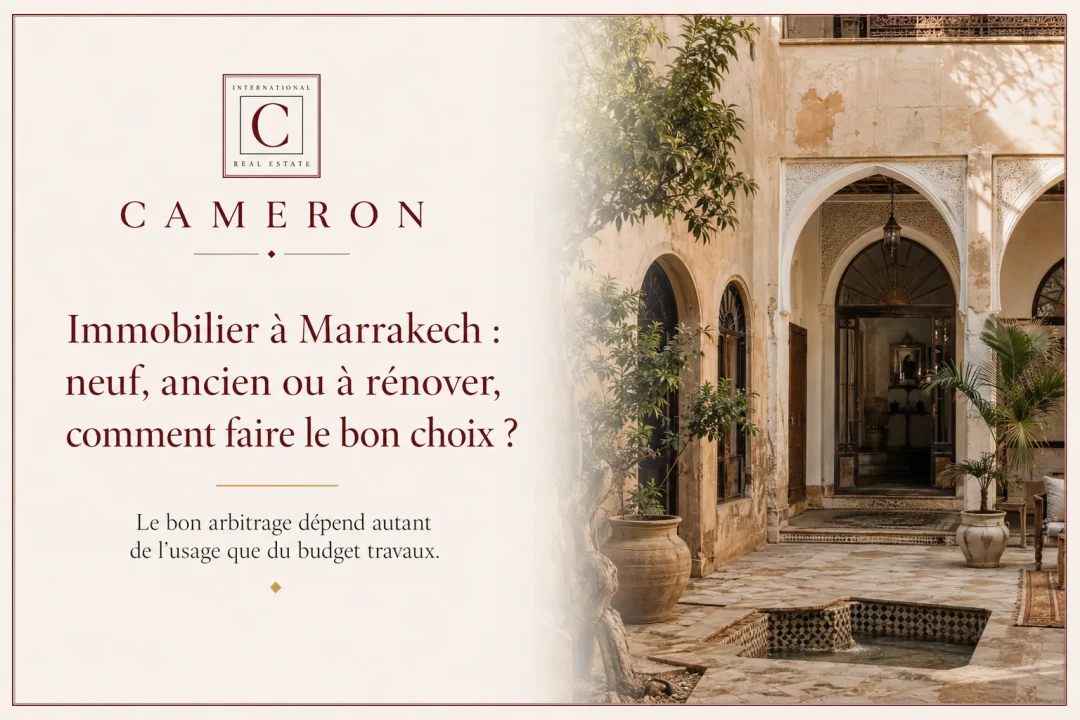 Immobilier à Marrakech : neuf, ancien ou à rénover, comment faire le bon choix ?